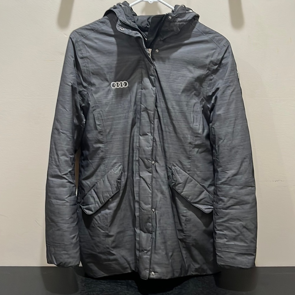Helly Hansen Charcoal Audi Puffer Parka Ski Jacket Coat